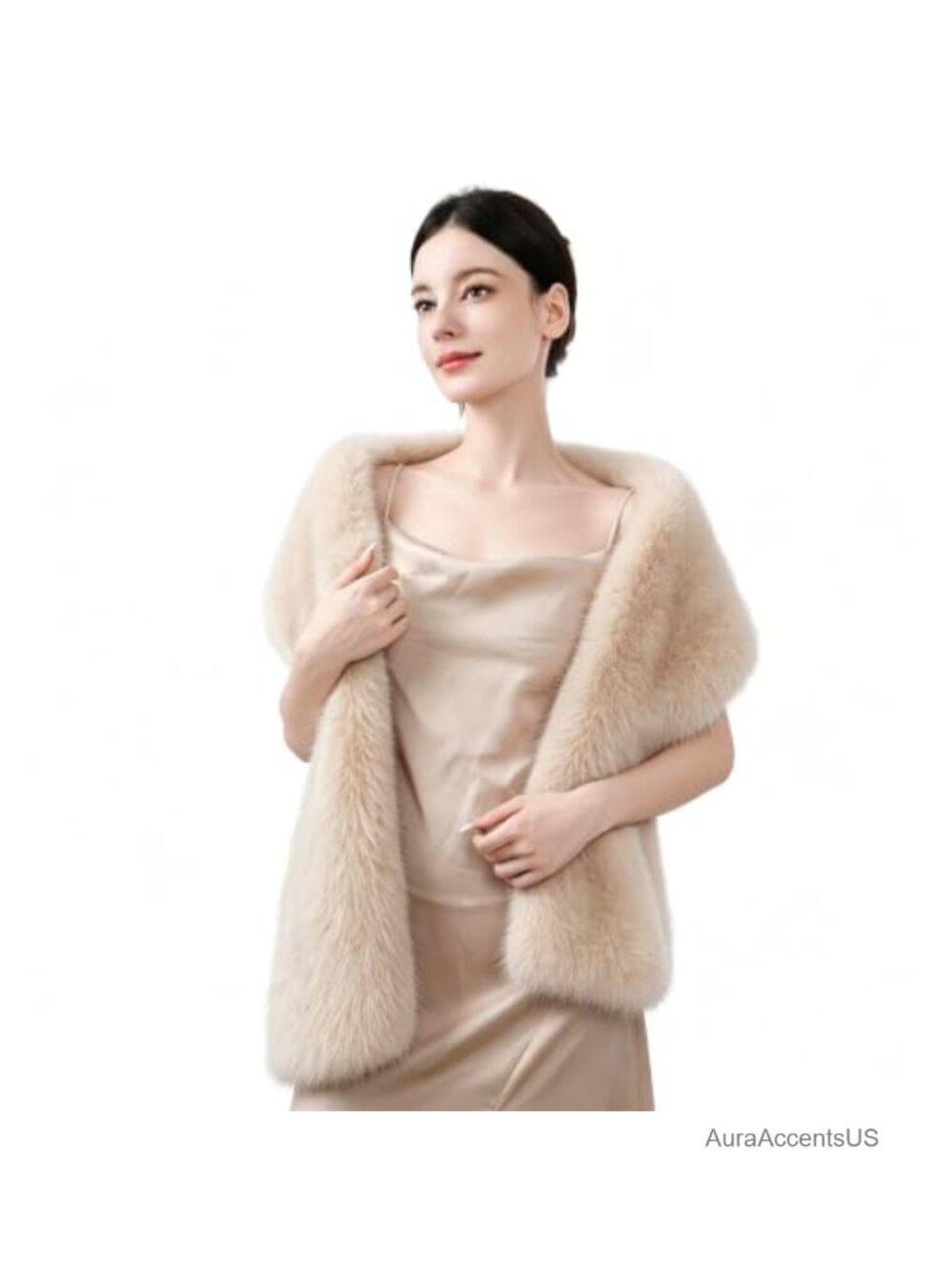 Faux Fur Scarf Wrap Collar Shawl Shrug Winter Cold Weather
